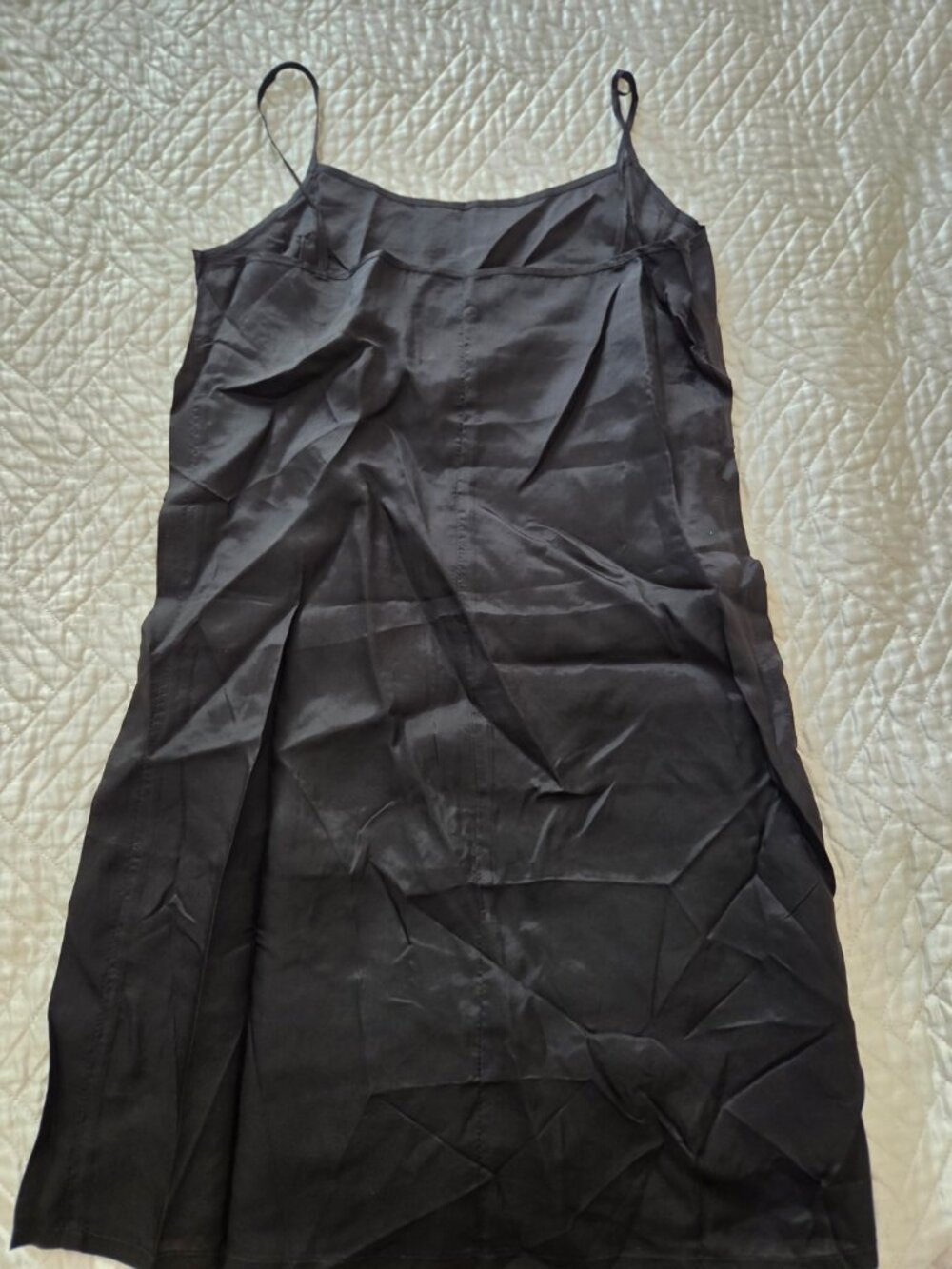 Jeune Otte Black Swiss Dot Belted Shirt Dress Slip Size S - Picture 4 of 12